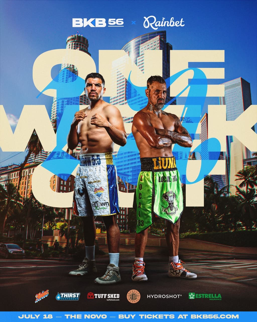 BKB 56 × Rainbet — One Week Out fight poster